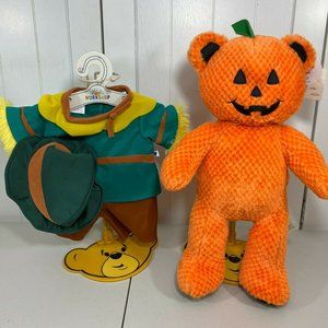 NEW Build a Bear Halloween Pumpkin Plush Scarecrow